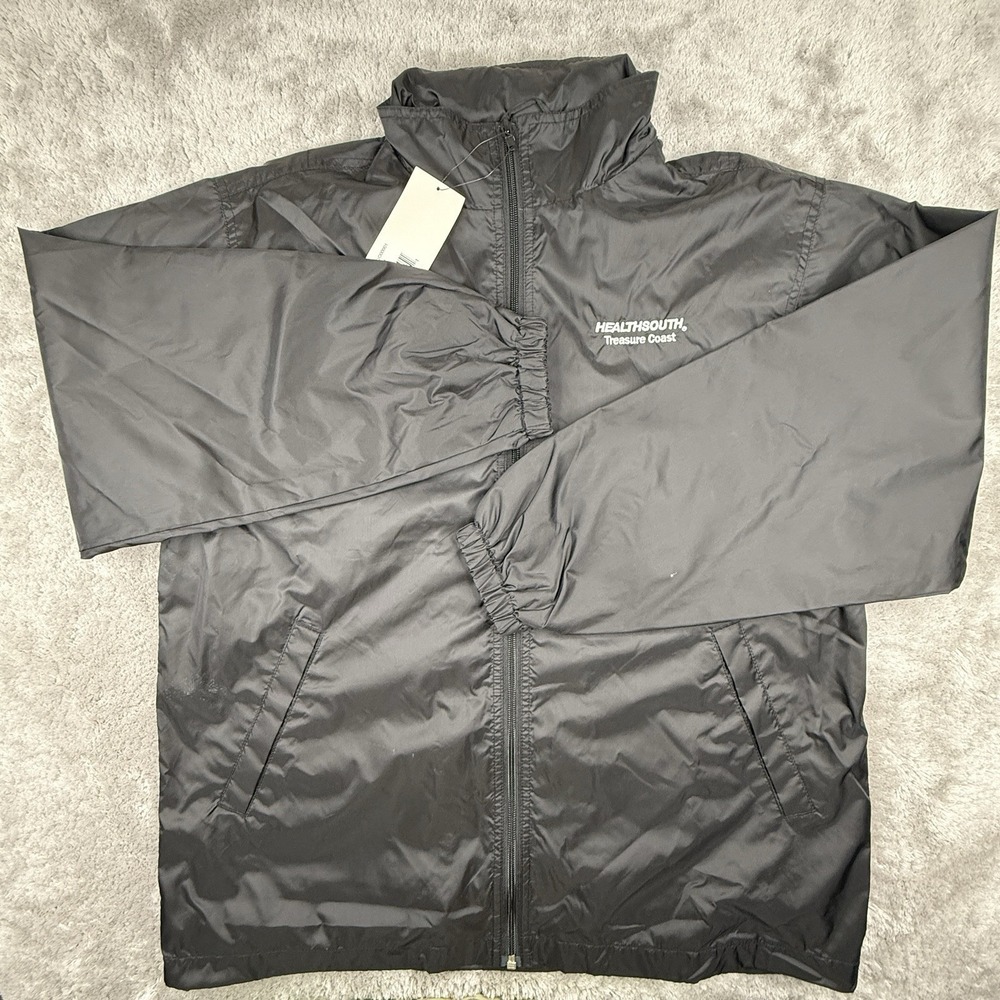 Clique Windbreaker Jacket Mens Medium Black Full Zip Mesh Lined Lightweight NWT